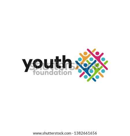 Abstract Youth Foundation Logo Design Idea Royalty-Free Stock Photo #1382661656