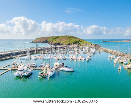 An aerial view of Coffs Harbour beach and harbour Royalty-Free Stock Photo #1382668376