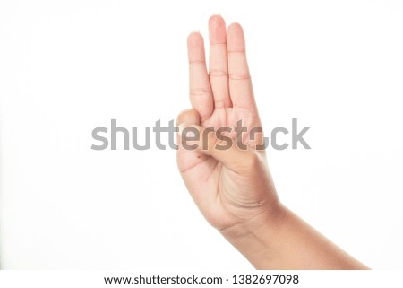 Pictures of symbols showing hands, white background