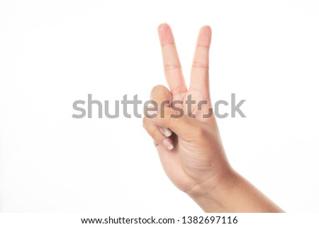 Pictures of symbols showing hands, white background