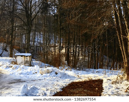 Beautiful winter landscape, travel place Romania mountains, colorful background landscape holiday