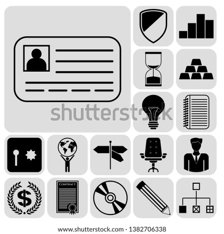 Set of 17 business high quality icons. Collection. Flat design. Vector Illustration.