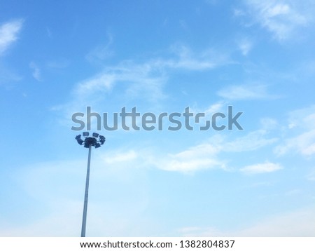Close up outdoor electric pole With a beautiful sky as the background
