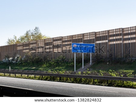 Motorway exit in Denmark, near the city Kolding .