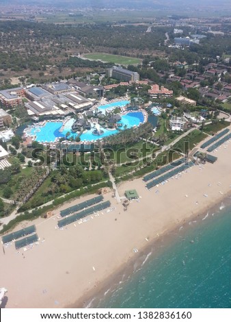 Aerial view of the coast of Antalya.