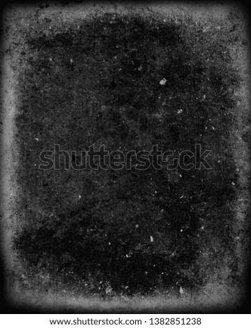 Black grunge obsolete background, scary horror texture with frame and space for your text or picture