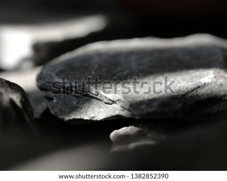 Slate chippings, Gravel Stones, close up macro shot, artistic stone picture, black, grey, calm, decorative, wall art,