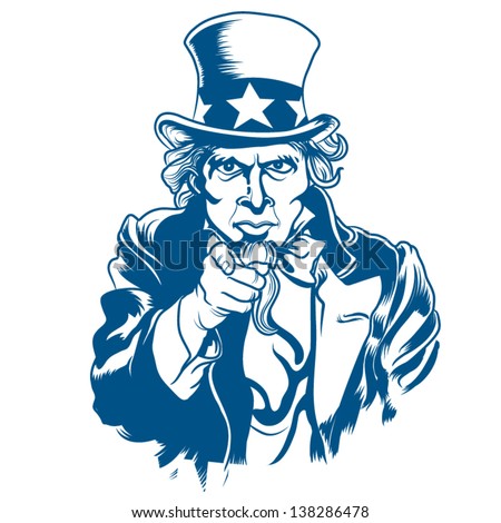 Vector illustration of Uncle Sam Royalty-Free Stock Photo #138286478