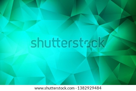 Light Green vector polygonal background. Geometric illustration in Origami style with gradient.  Completely new template for your banner.