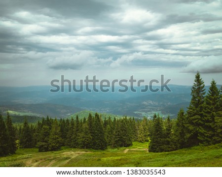 Cloudy sky over the mountains