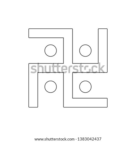 religion symbol, Jainism outline icon. Element of religion symbol illustration. Signs and symbols icon can be used for web, logo, mobile app, UI, UX