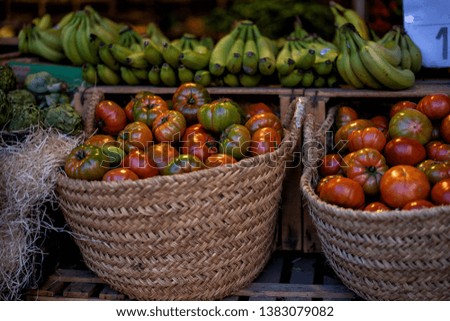 Fresh and organic vegetables at farmers market. Organic, agriculture products. Freshly, seasonal harvested vegetables. Bio, healthy food. Vegetarian food.