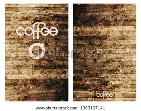 Coffee House Card background with original modern lettering and stylized coffee cups.