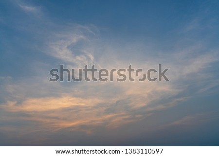 Cloud in the blue sky Sunset 