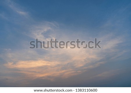 Cloud in the blue sky Sunset 