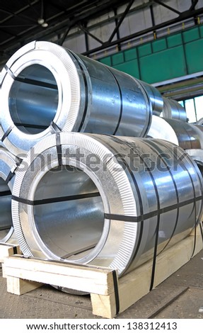 rolls of steel sheet stacked, Cold rolled steel coils
