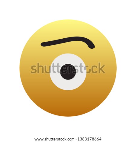 One Eye Neutral Face Social Media Emoji. Modern Simple Vector For Web Site Or Mobile App
