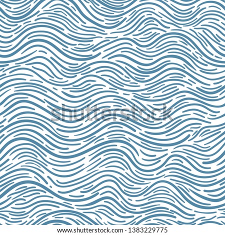 Seamless pattern with waves. Design for backdrops with sea, rivers or water texture. Repeating texture. Figure for textiles. Print for the cover of the book, postcards, t-shirts. Surface design.