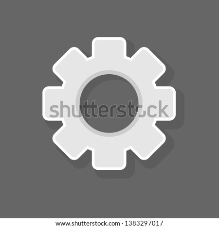 Settings icon - Cogwheel gear mechanism vector settings vector icon. Help options account concept. Trendy Flat style for graphic design, logo, Web site, social media, UI, mobile app.