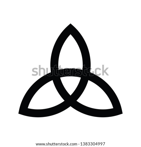 Triquetra sign icon. Leaf-like celtic symbol. Trinity or trefoil knot. Simple black vector illustration. Royalty-Free Stock Photo #1383304997