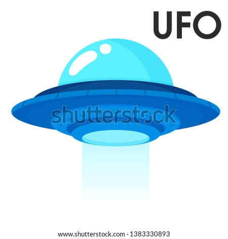 Cute cartoon spacecraft from outer space or alien ufo