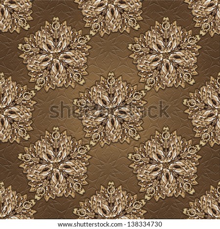 Decorative ornamental background pattern in brown colors.