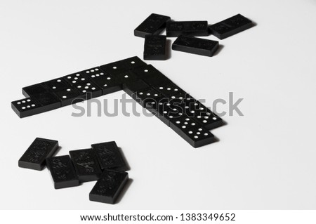 Black dominoes isolated on a white background