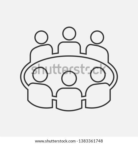 
Meeting or Conference Icon. Business Activity Illustration As A Simple Vector Sign & Trendy Symbol for Design and Websites or Mobile Application.