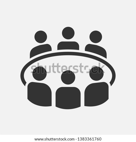 
Meeting or Conference Icon. Business Activity Illustration As A Simple Vector Sign & Trendy Symbol for Design and Websites or Mobile Application.