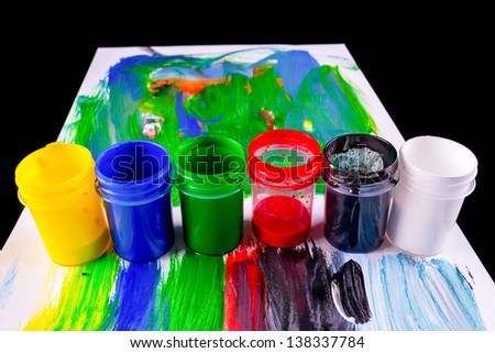 Paint pots in assorted colors