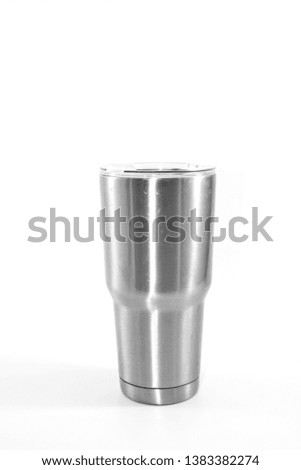 Cold storage glass on white background