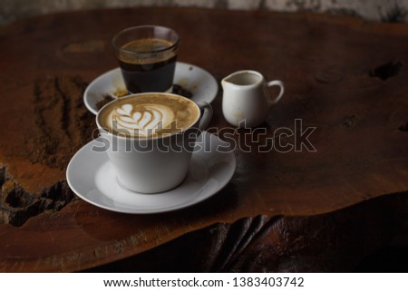 espresso coffees from torabika and arabica coffee beans and black coffee