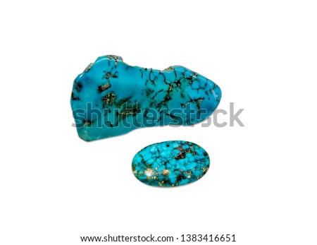 december birthstone, turquoise, isolated on white background Royalty-Free Stock Photo #1383416651