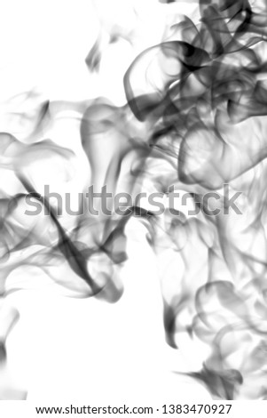 Abstraction of black black smoke on a white background.