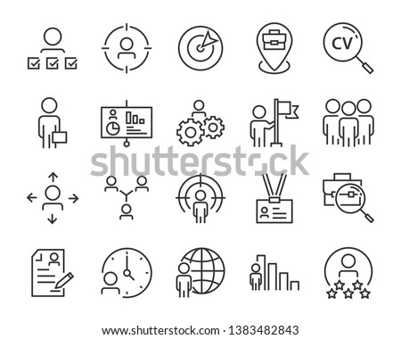set of job seach icons ,such as work, career, traning, business, skill, meeting Royalty-Free Stock Photo #1383482843