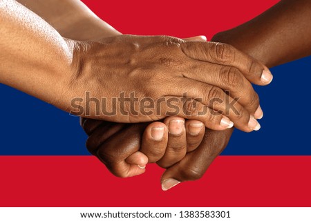 Flag of Laos, intergration of a multicultural group of young people
