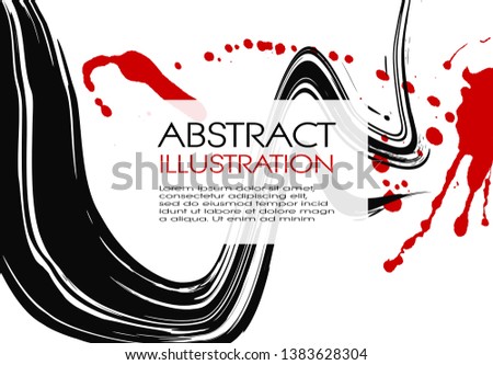 ink brush stroke background. Japanese style. Vector illustration of grunge stains