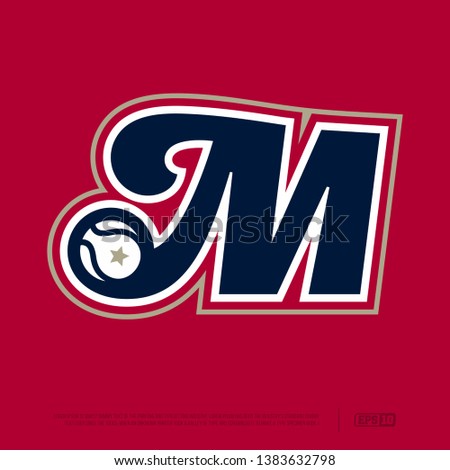 Modern professional letter emblem for sport teams. M letter