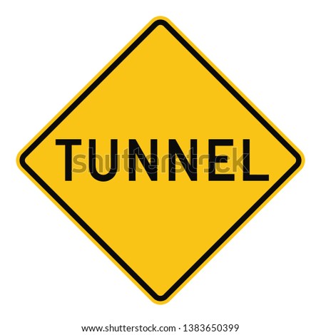 Tunnel Warning Road Sign Clipart