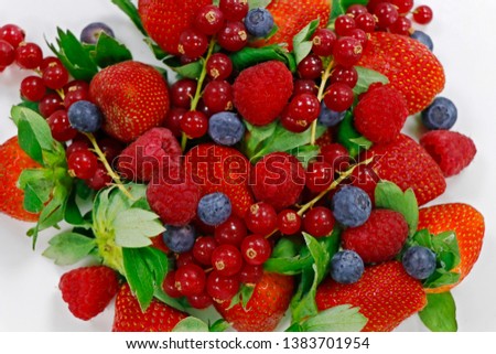 fresh berries on a white background