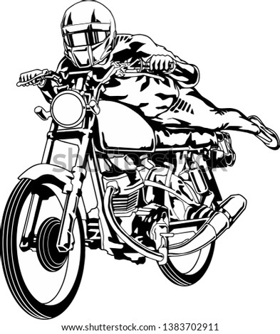 rider motorcycle freestyle superman vector cartoon