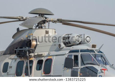 Air helicopter h225m is checking with travel