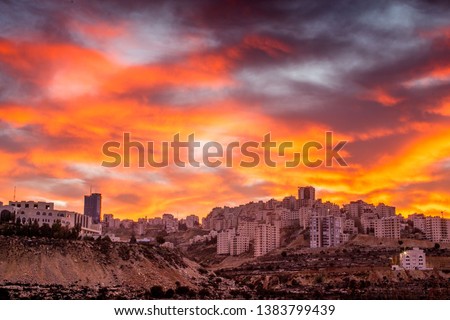 Sunrise in Ramallah HDR golden hour