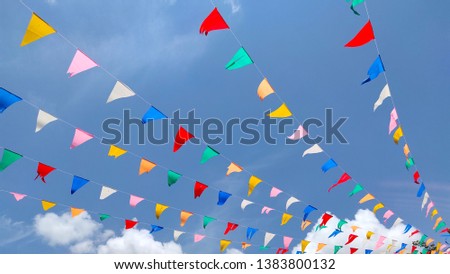 The triangle thai flag is showing in the festival