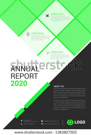 Annual report green template. Vector illustration.