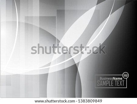 Black abstract template for card or banner. Metal Background with waves and reflections. Business background, silver, illustration. Illustration of abstract background with a metallic element