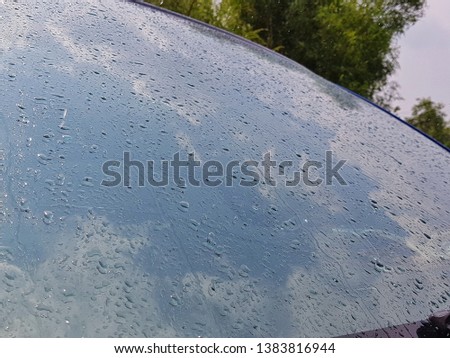 water drop on car glass