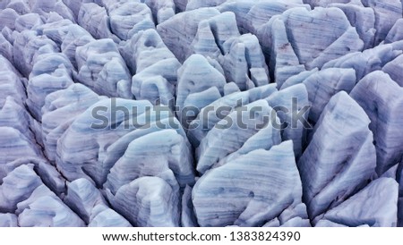 Aerial view of Iceland glacier formations