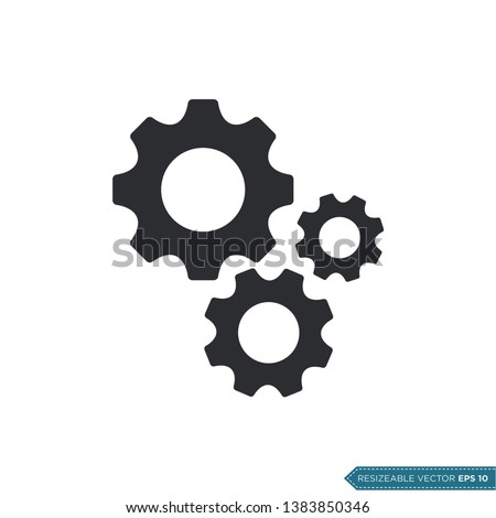 Gear Icon Vector Template, Flat Design Engineering Cogwheel Illustration Design Royalty-Free Stock Photo #1383850346