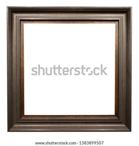 Close up brown frame isolated on white background with clipping path.